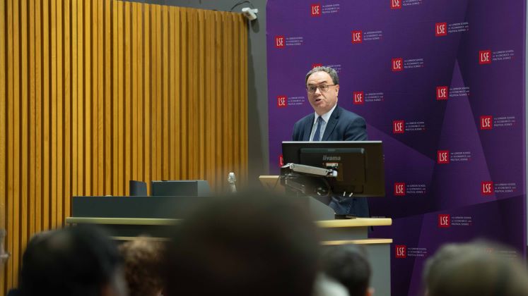 Andrew Bailey speaking at LSE 2024
