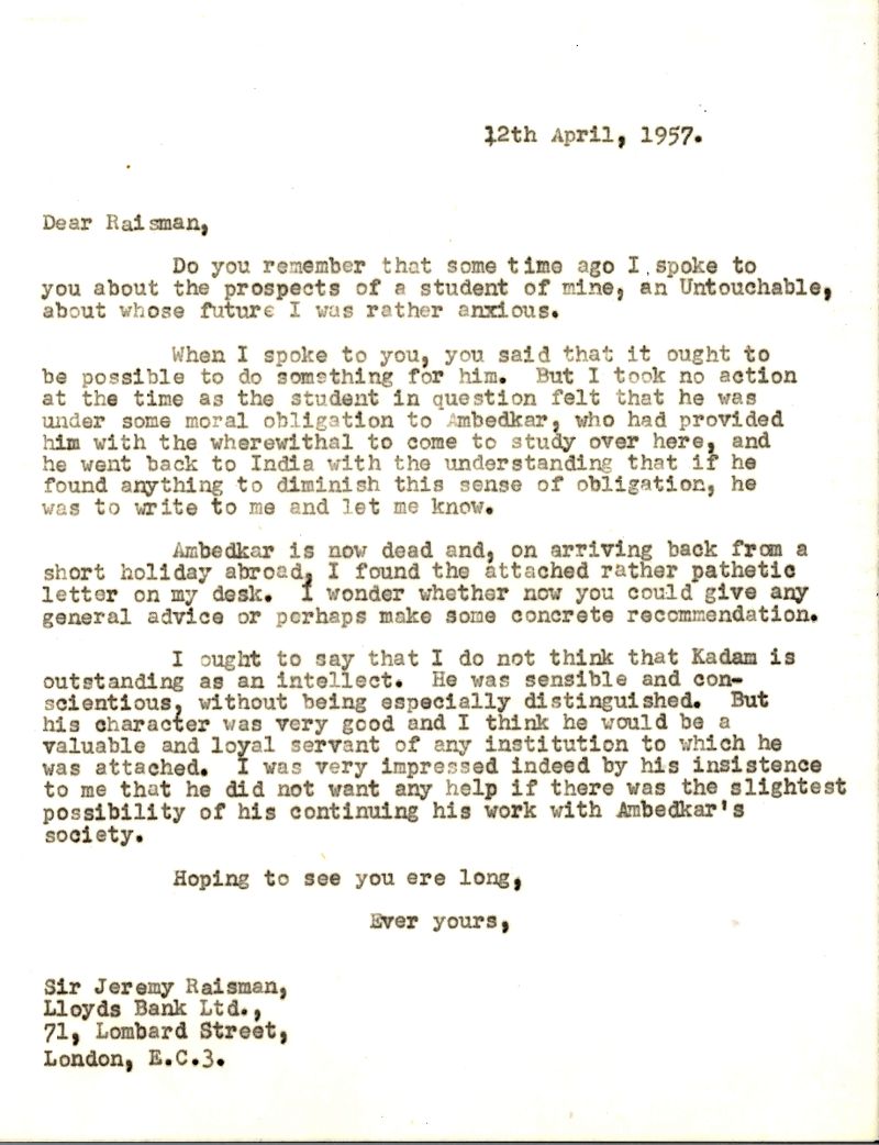 A typed up letter